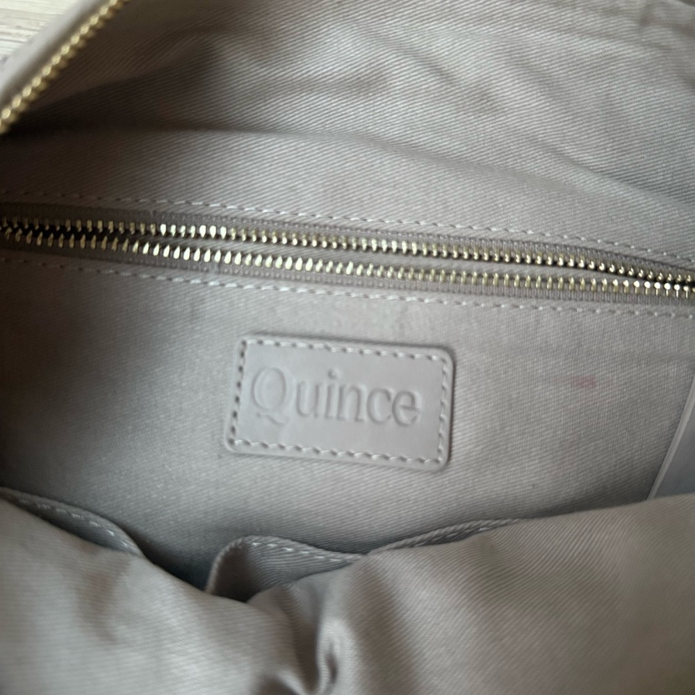 NEW Quince Italian Leather Convertible Crescent Handwoven Shoulder Bag - Taupe - Picture 11 of 12